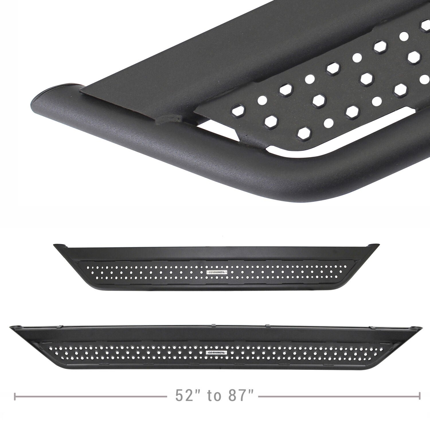 Dominator Xtreme D6 Side Steps with Rocker Panel Mounting Bracket Kit Textured Black 2015-2025 Ford F-150 2017-2026 Ford F-250/F-350 Go Rhino-2
