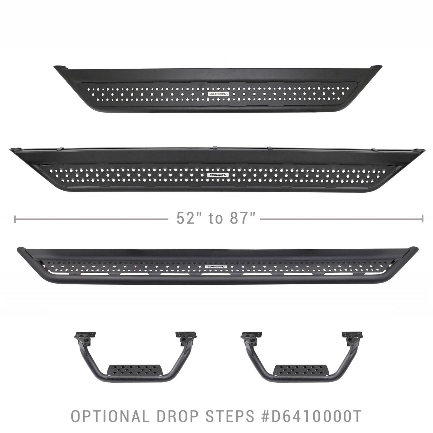Dominator Xtreme D6 SideSteps With Mounting Bracket Kit Textured Black 2019-2026 Ram 1500 Go Rhino-4