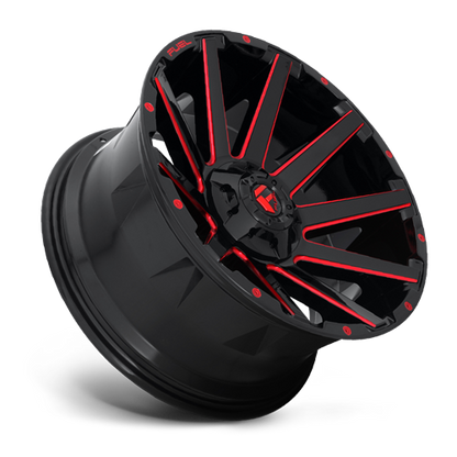 Aluminum 20X10 Contra D643 Gloss Red/Milled Fuel Off Road Wheels-16