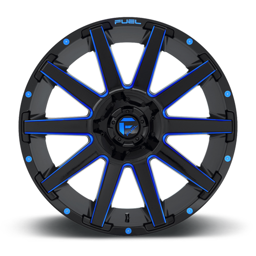 Aluminum 20X10 Contra D644 Gloss Red/Milled Fuel Off Road Wheels-11
