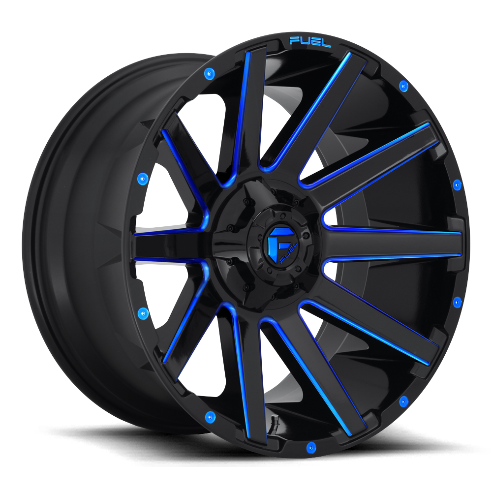 Aluminum 20X10 Contra D644 Gloss Red/Milled Fuel Off Road Wheels-15