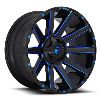 Aluminum 20X10 Contra D644 Gloss Red/Milled Fuel Off Road Wheels-15