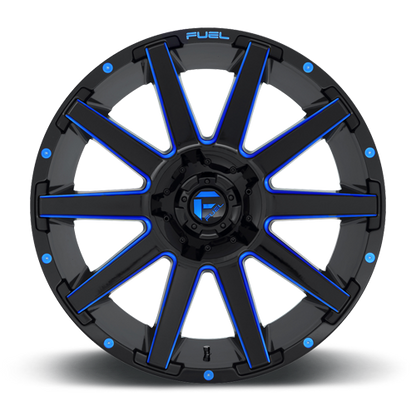 Aluminum 20X10 Contra D644 Gloss Red/Milled Fuel Off Road Wheels-17