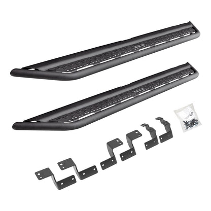 Dominator Xtreme D6 SideSteps With Mounting Bracket Kit Textured Black 2014-2024 Toyota 4Runner Go Rhino-1