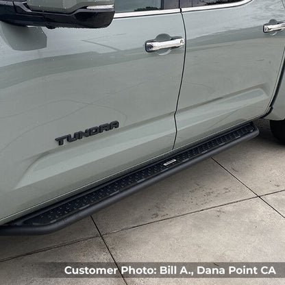 Dominator Xtreme D6 SideSteps With Mounting Bracket Kit Textured Black 2022-2026 Toyota Tundra Go Rhino-3