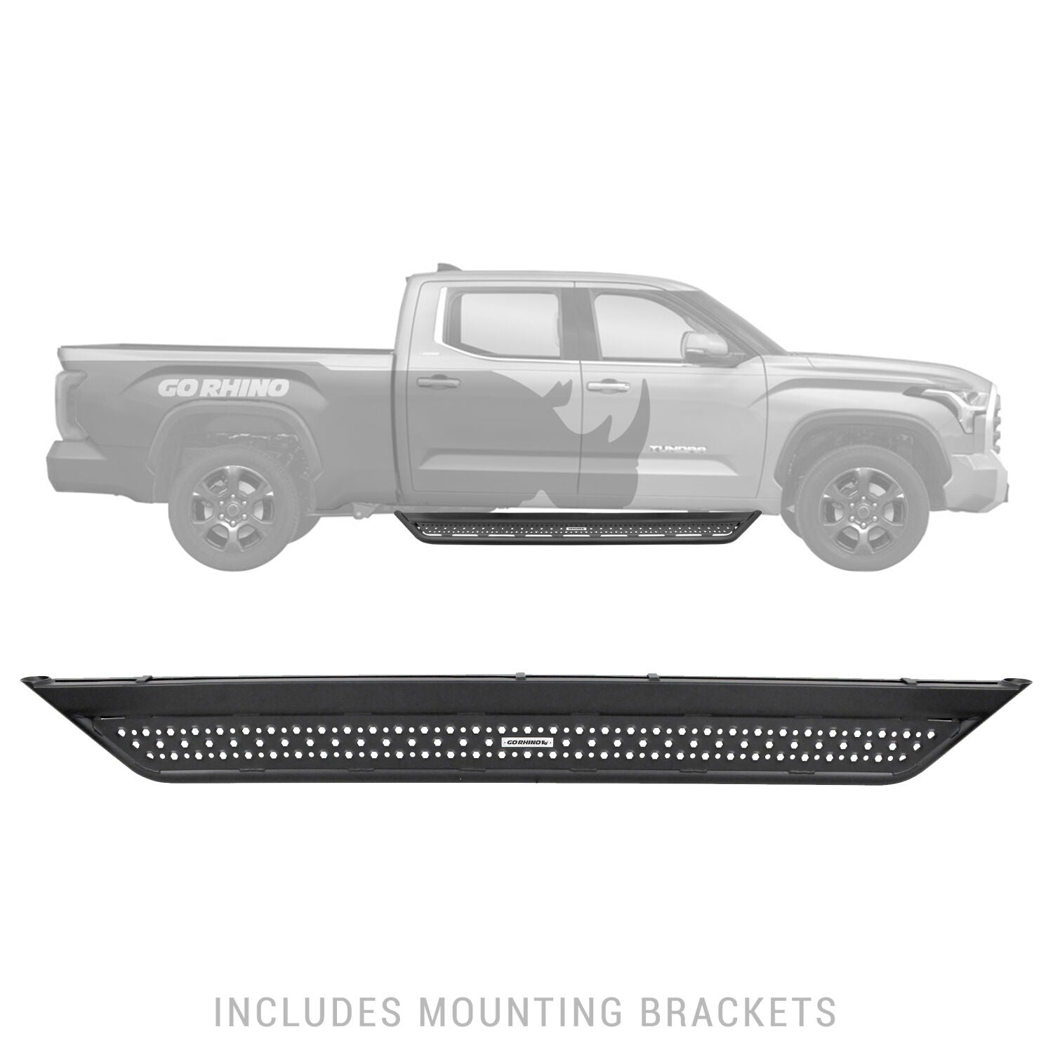 Dominator Xtreme D6 SideSteps With Mounting Bracket Kit Textured Black 2022-2026 Toyota Tundra Go Rhino-6