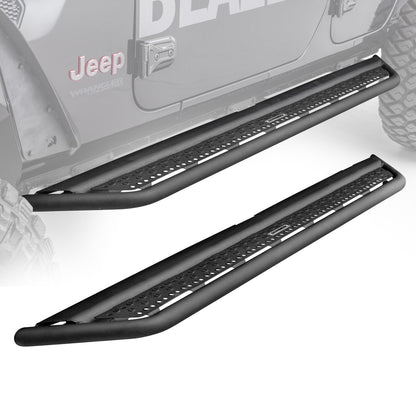 Dominator Xtreme D6 SideSteps With Mounting Bracket Kit Textured Black For 2007-2018 Jeep Wrangler JK 4 Door Go Rhino-2
