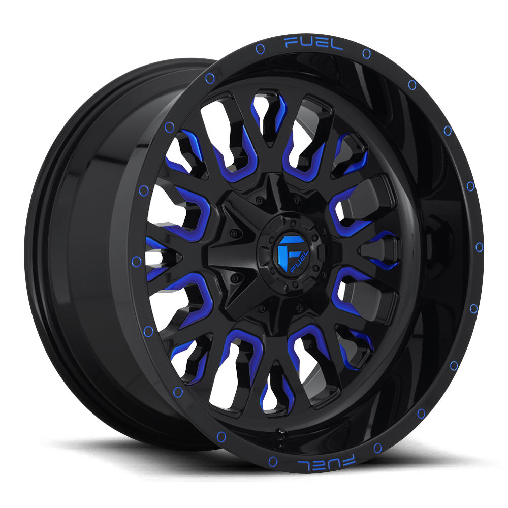 Aluminum 18X9 Stroke D645 Gloss Blue/Milled Fuel Off Road Wheels-21