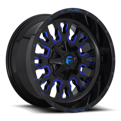 Aluminum 18X9 Stroke D645 Gloss Blue/Milled Fuel Off Road Wheels-21