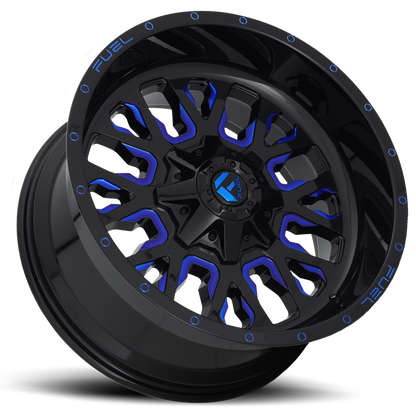 Aluminum 18X9 Stroke D645 Gloss Blue/Milled Fuel Off Road Wheels-22