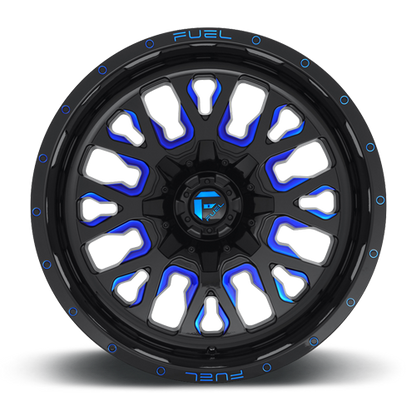 Aluminum 18X9 Stroke D645 Gloss Blue/Milled Fuel Off Road Wheels-23