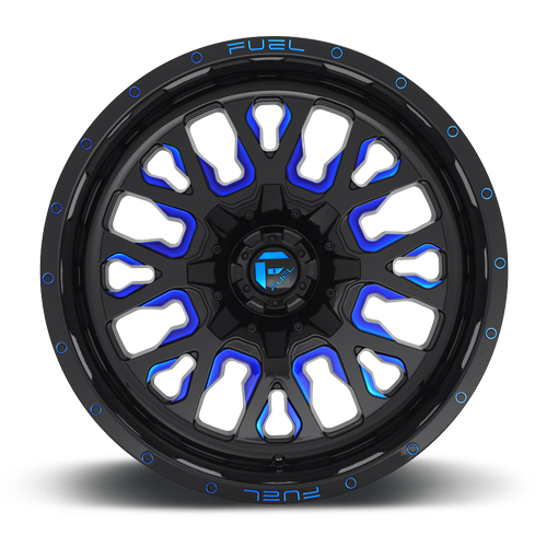 Aluminum 18X9 Stroke D645 Gloss Blue/Milled Fuel Off Road Wheels-17