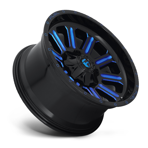 Aluminum 18X9 Hardline D646 Gloss Black/Candy Blue Fuel Off Road Wheels-4
