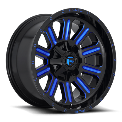 Aluminum 18X9 Hardline D646 Gloss Black/Candy Blue Fuel Off Road Wheels