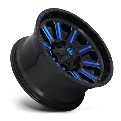 Aluminum 18X9 Hardline D646 Gloss Black/Candy Blue Fuel Off Road Wheels-1