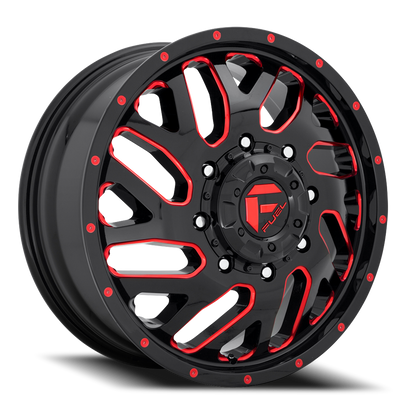 Dually 20X8.25 Triton Dually D656 Gloss Black Red Tinted Clear Fuel Off Road Wheels-15
