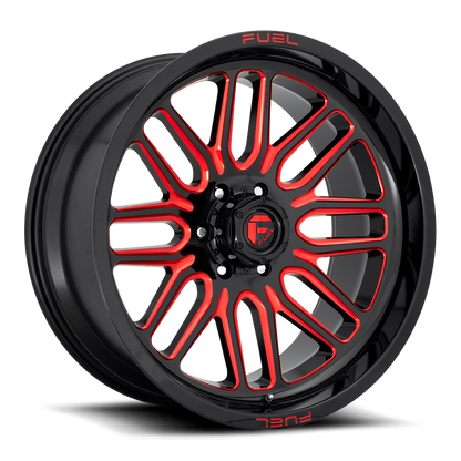 Aluminum 20X10 Ignite D663 Gloss Black Red Tinted Clear Fuel Off Road Wheels-15