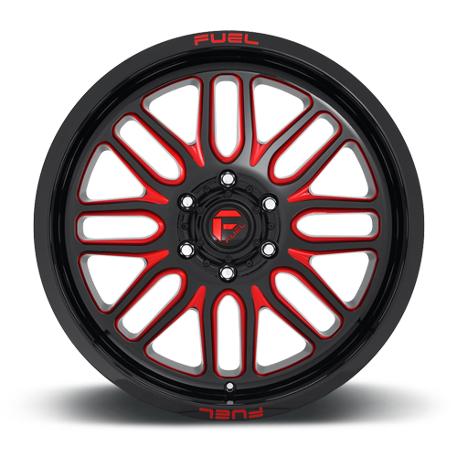 Aluminum 20X10 Ignite D663 Gloss Black Red Tinted Clear Fuel Off Road Wheels-17