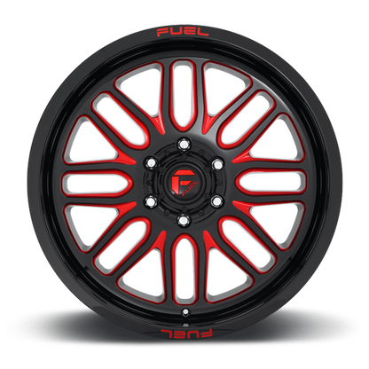 Aluminum 20X10 Ignite D663 Gloss Black Red Tinted Clear Fuel Off Road Wheels-17