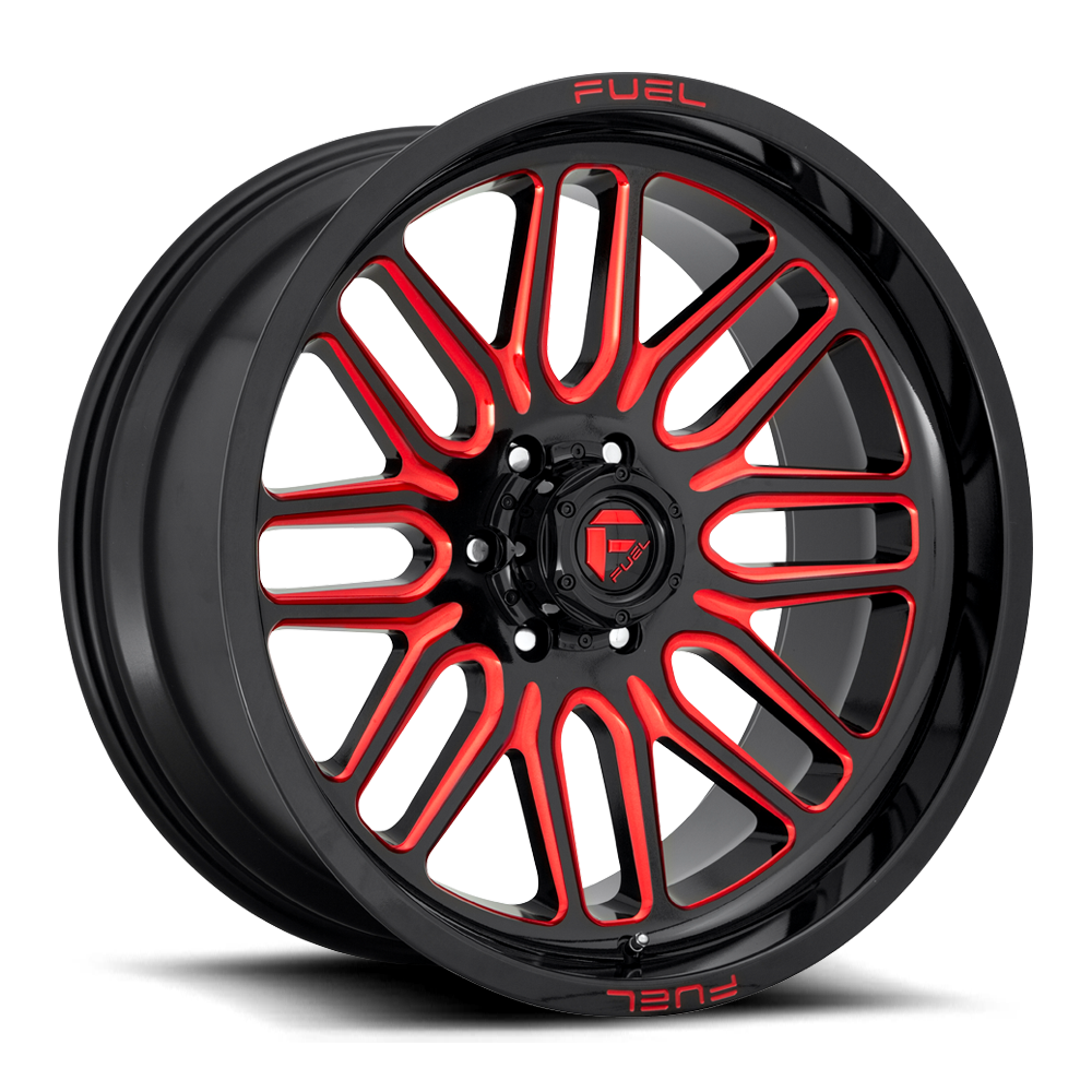 Aluminum 20X10 Ignite D663 Gloss Black Red Tinted Clear Fuel Off Road Wheels-9