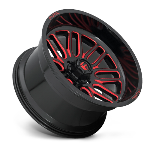 Aluminum 20X10 Ignite D663 Gloss Black Red Tinted Clear Fuel Off Road Wheels-1