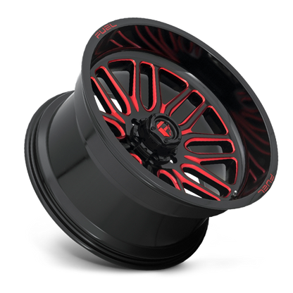Aluminum 22X12 Ignite D663 Gloss Black Red Tinted Clear Fuel Off Road Wheels-1