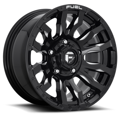 Aluminum 17X9 Blitz D673 Gloss Black Milled Fuel Off Road Wheels-15