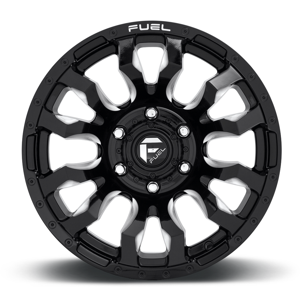 Aluminum 17X9 Blitz D673 Gloss Black Milled Fuel Off Road Wheels-8