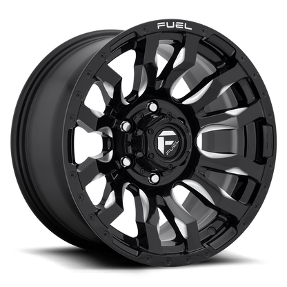 Aluminum 18X9 Blitz D673 Gloss Black Milled Fuel Off Road Wheels-9