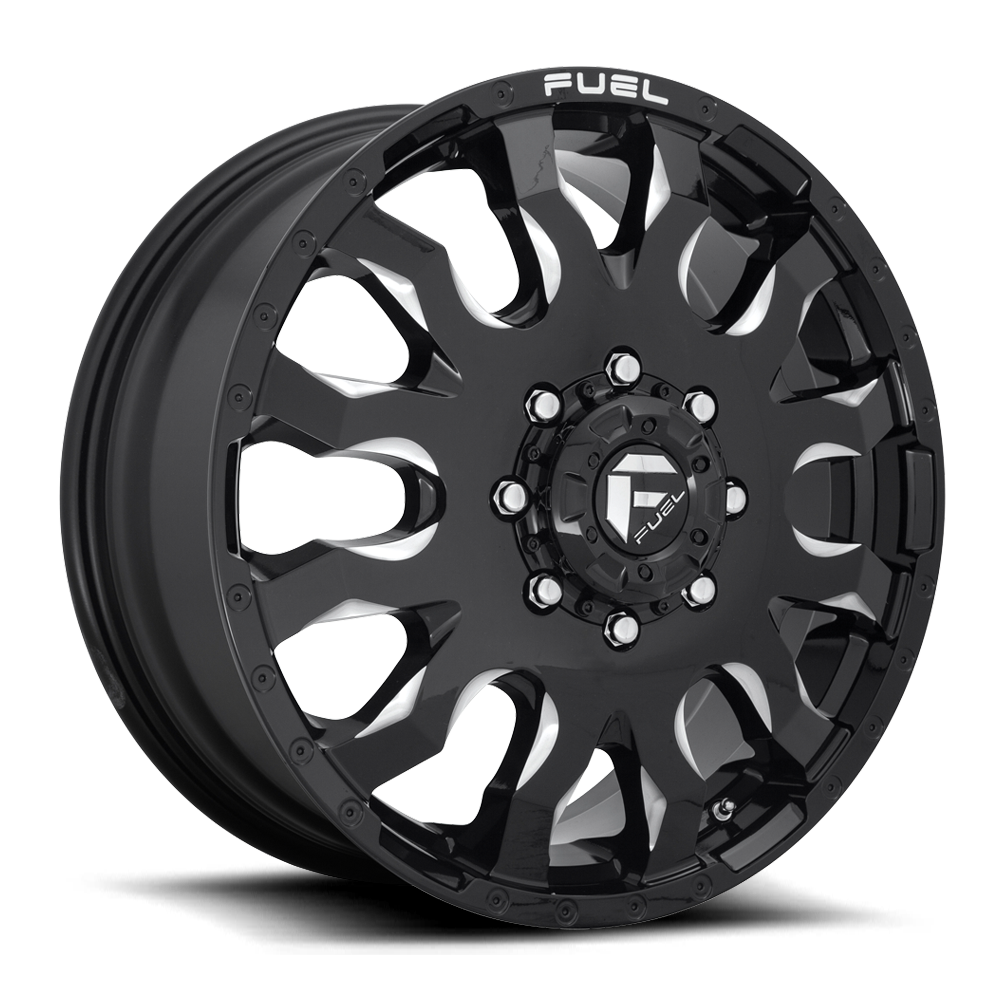 Dually 20X8.25 Blitz Dually D673 Gloss Black Milled Fuel Off Road Wheels-22