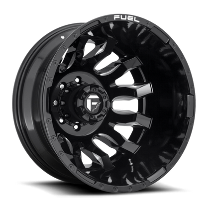 Dually 20X8.25 Blitz Dually D673 Gloss Black Milled Fuel Off Road Wheels-16