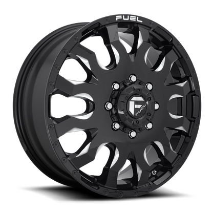 Dually 20X8.25 Blitz Dually D673 Gloss Black Milled Fuel Off Road Wheels-14