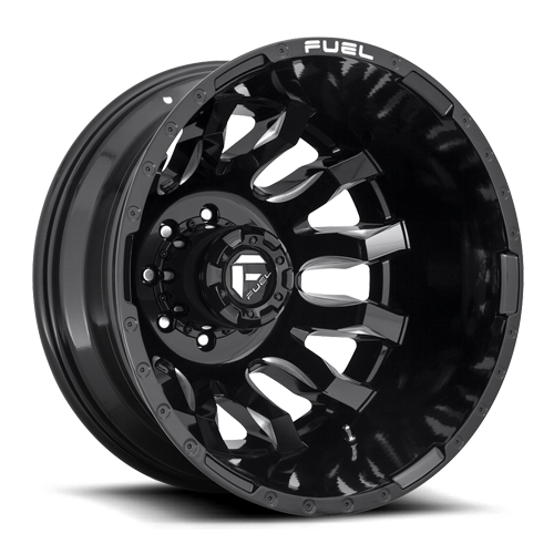 Dually 20X8.25 Blitz Dually D673 Gloss Black Milled Fuel Off Road Wheels
