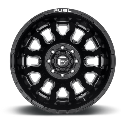 Dually 20X8.25 Blitz Dually D673 Gloss Black Milled Fuel Off Road Wheels-2