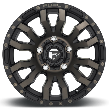 Aluminum 17X9 Blitz D674 Matte Black Double Dark Tint Fuel Off Road Wheels-23