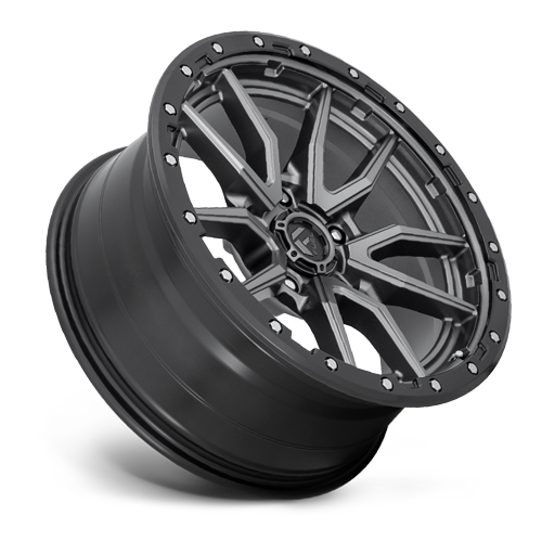 Aluminum 17X9 Rebel D680 Matte Gunmetal Gray Black Bead Ring Fuel Off Road Wheels-25