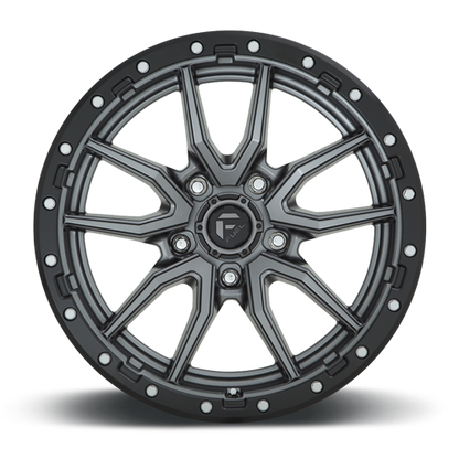 Aluminum 17X9 Rebel D680 Matte Gunmetal Gray Black Bead Ring Fuel Off Road Wheels-26