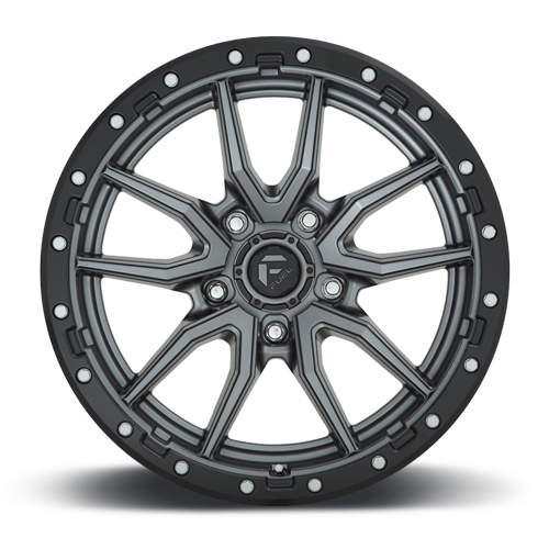Aluminum 17X9 Rebel D680 Matte Gunmetal Gray Black Bead Ring Fuel Off Road Wheels-20