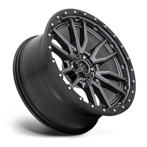 Aluminum 17X9 Rebel D680 Matte Gunmetal Gray Black Bead Ring Fuel Off Road Wheels-16