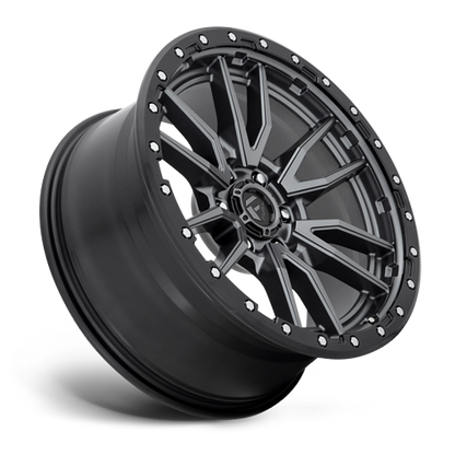 Aluminum 17X9 Rebel D680 Matte Gunmetal Gray Black Bead Ring Fuel Off Road Wheels-16