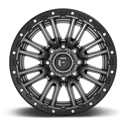 Aluminum 20X10 Rebel D680 Matte Gunmetal Gray Black Bead Ring Fuel Off Road Wheels-23