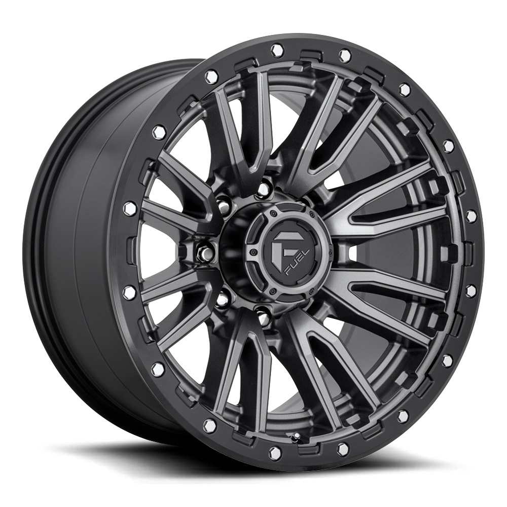 Aluminum 20X10 Rebel D680 Matte Gunmetal Gray Black Bead Ring Fuel Off Road Wheels-9