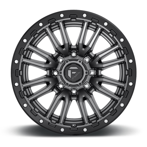 Aluminum 20X10 Rebel D680 Matte Gunmetal Gray Black Bead Ring Fuel Off Road Wheels-11