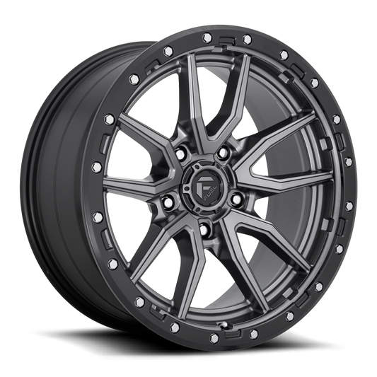 Aluminum 20X10 Rebel D680 Matte Gunmetal Gray Black Bead Ring Fuel Off Road Wheels