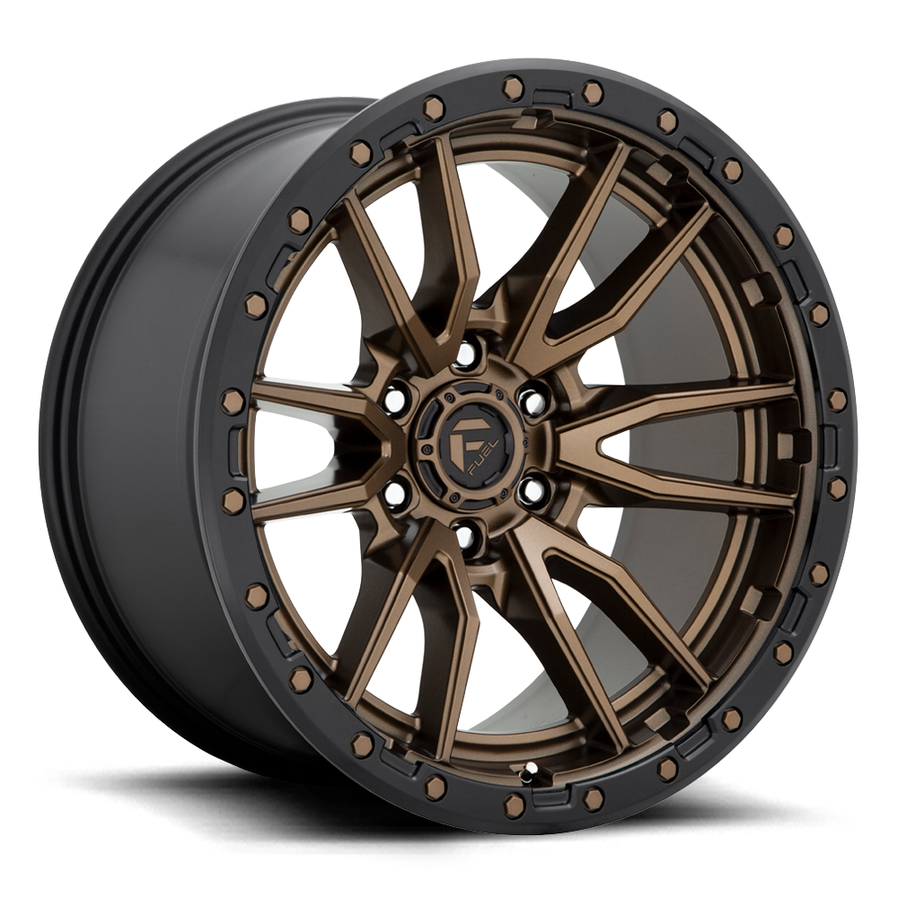 Aluminum 17X9 Rebel D681 Matte Bronze Black Bead Ring Fuel Off Road Wheels-12