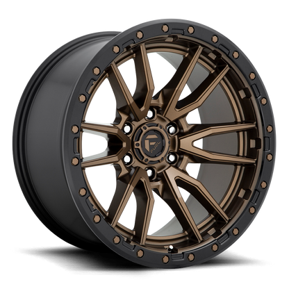 Aluminum 17X9 Rebel D681 Matte Bronze Black Bead Ring Fuel Off Road Wheels-12