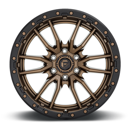 Aluminum 17X9 Rebel D681 Matte Bronze Black Bead Ring Fuel Off Road Wheels-5