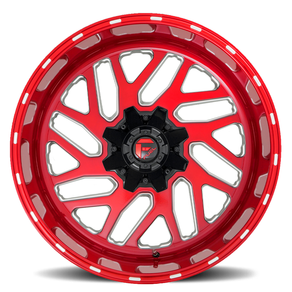 Aluminum 22X10 Triton D691 Candy Red/Milled Fuel Off Road Wheels-2