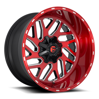 Aluminum 22X10 Triton D691 Candy Red/Milled Fuel Off Road Wheels-12