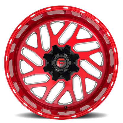 Aluminum 22X10 Triton D691 Candy Red/Milled Fuel Off Road Wheels-14